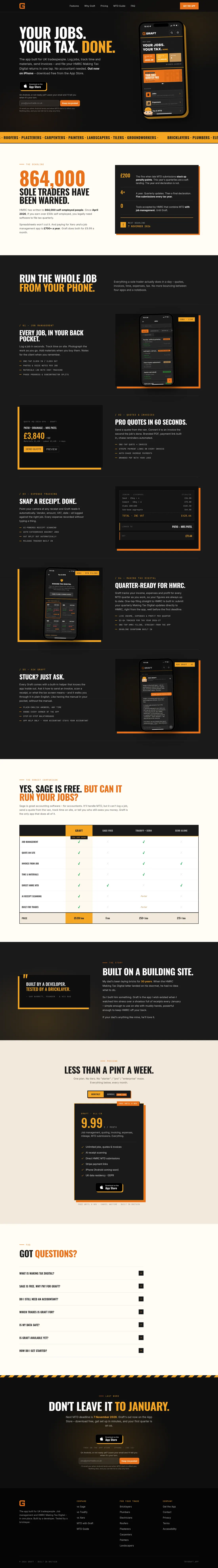 The Graft website, full page